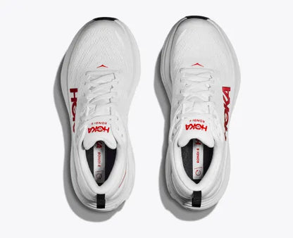 HOKA Bondi 8 White Vermillion