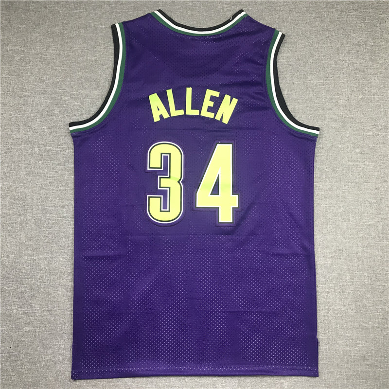 NBA Milwaukee Bucks Ray Allen 1997 Retro Purple