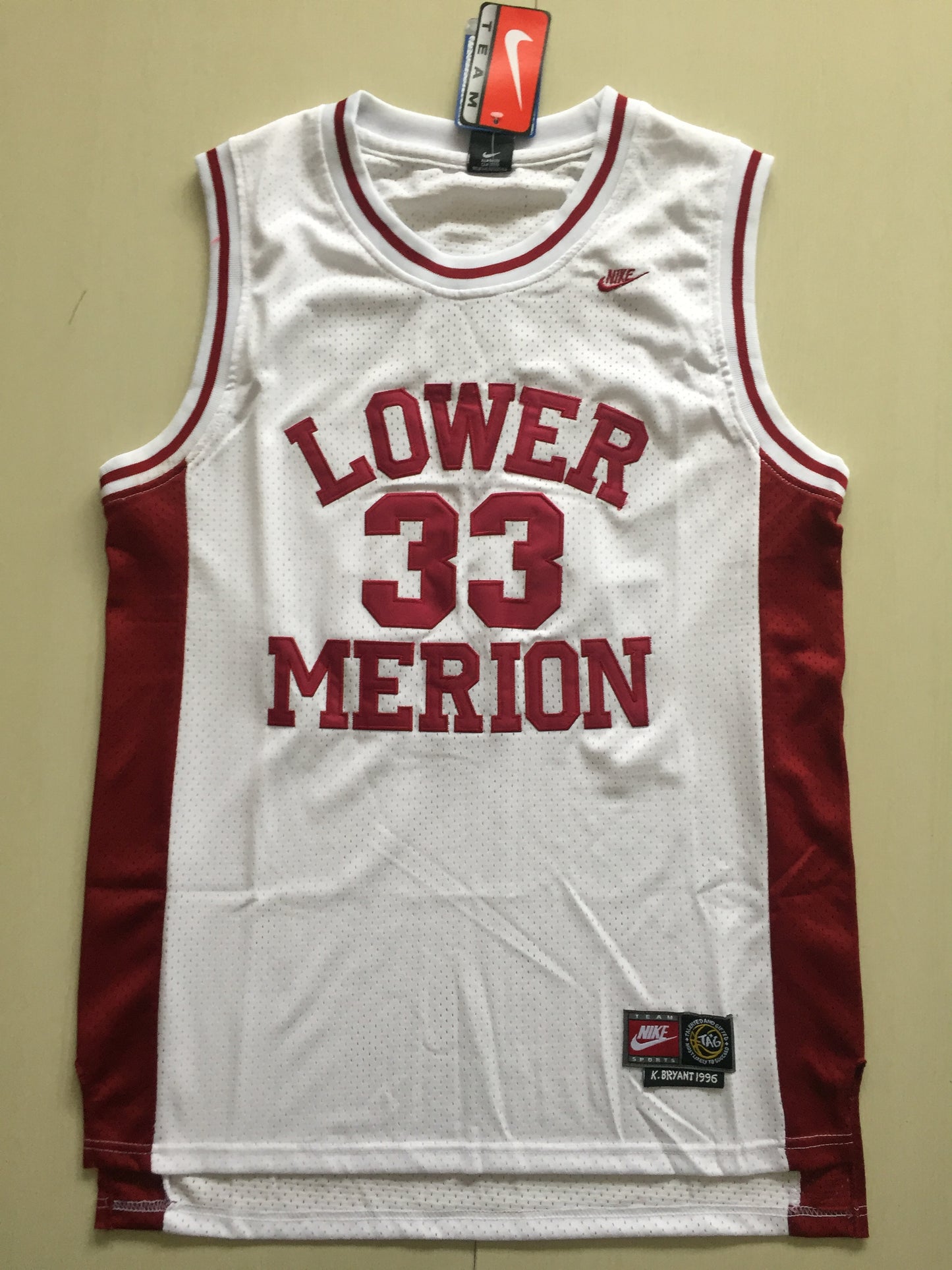 NBA NCAA Retro Kobe Bryant Lower Merion (White, Red)