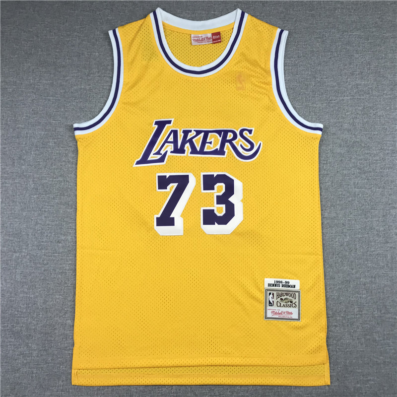 NBA LA Lakers Retro 1999 Dennis Rodman (Home -Yellow, Away- Purple)