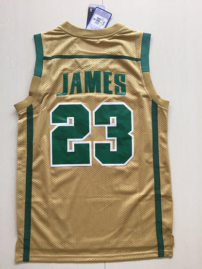 NBA Retro Lebron James High School Kit 2003 (White, Gold) Super Limited