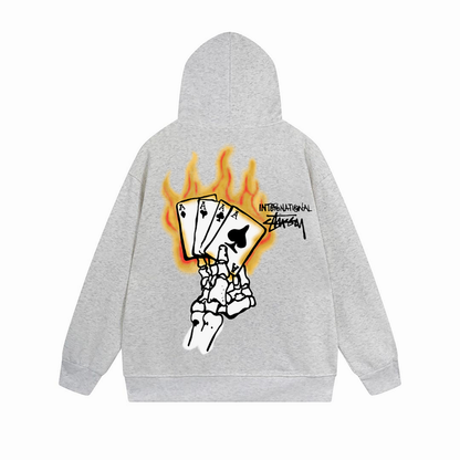 Stussy Hoodie "Burning Playing Cards" (With Zipper)