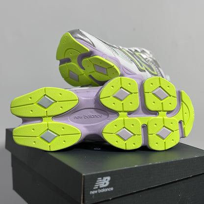 New Balance "9060 Silver Purple & fluorescent Green"