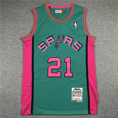 NBA Sun Antonio Spurs Tim Duncan Retro 1998 (Black, Green, Blue Camo)