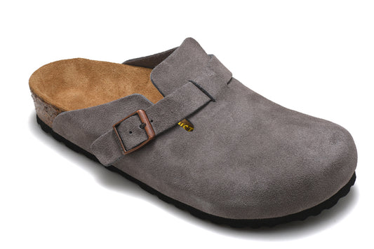Birkenstock "Boston - Grey Mat (Leather)"